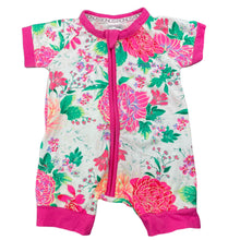 Load image into Gallery viewer, Girls Bonds, floral zip wondersuit / zippy / romper, EUC, size 000,  