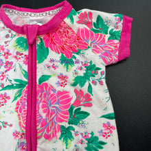 Load image into Gallery viewer, Girls Bonds, floral zip wondersuit / zippy / romper, EUC, size 000,  