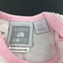 Load image into Gallery viewer, Girls Baby World, cotton bodysuit / romper, butterflies, EUC, size 0000,  