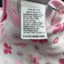 Load image into Gallery viewer, Girls Baby World, cotton bodysuit / romper, butterflies, EUC, size 0000,  