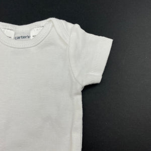 unisex Carters, white cotton bodysuit / romper, EUC, size 000,  