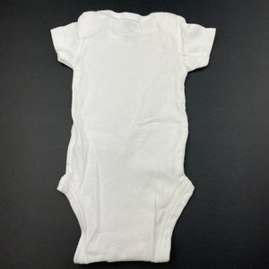 unisex Carters, white cotton bodysuit / romper, EUC, size 000,  