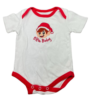 unisex Elves Behavin' Badly, Christmas cotton bodysuit / romper, GUC, size 0,  