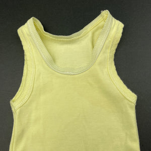 unisex Kids & Co, yellow cotton singlet top, GUC, size 000,  