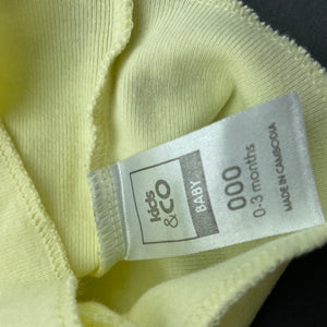unisex Kids & Co, yellow cotton singlet top, GUC, size 000,  