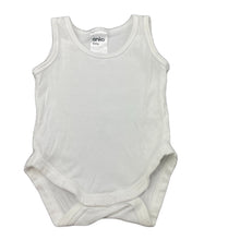 Load image into Gallery viewer, unisex Anko, white cotton singletsuit / romper, EUC, size 000,  