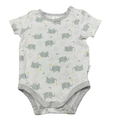 unisex Target, cotton bodysuit / romper, elephants, EUC, size 000,  