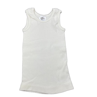 unisex Baby Berry, white ribbed cotton singlet top, EUC, size 000,  