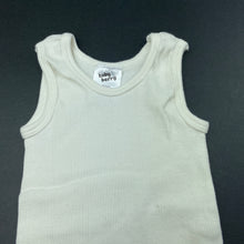Load image into Gallery viewer, unisex Baby Berry, white ribbed cotton singlet top, EUC, size 000,  