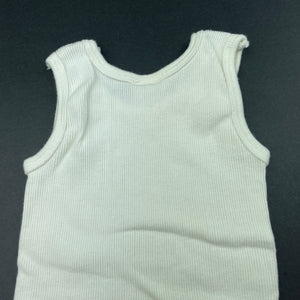 unisex Baby Berry, white ribbed cotton singlet top, EUC, size 000,  