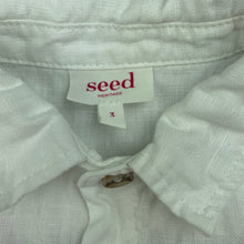 Load image into Gallery viewer, Boys Seed, white linen short sleeve shirt, GUC, size 3,  