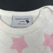 Load image into Gallery viewer, Girls Baby Boxes, soft cotton bodysuit / romper, GUC, size 000,  