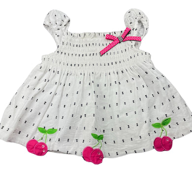 Girls Rare Editions, lined embroidered cotton top, EUC, size 12 months,  