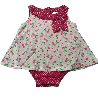 Girls Tiny Little Wonders, cotton romper, cherries, GUC, size 00,  
