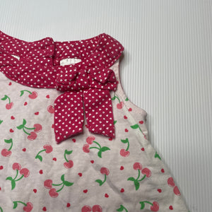 Girls Tiny Little Wonders, cotton romper, cherries, GUC, size 00,  