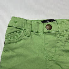 Load image into Gallery viewer, Boys Denim Co, green stretch denim shorts, adjustable, EUC, size 000,  
