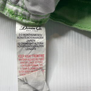 Boys Denim Co, green stretch denim shorts, adjustable, EUC, size 000,  