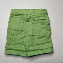 Load image into Gallery viewer, Boys Denim Co, green stretch denim shorts, adjustable, EUC, size 000,  