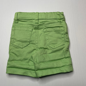 Boys Denim Co, green stretch denim shorts, adjustable, EUC, size 000,  