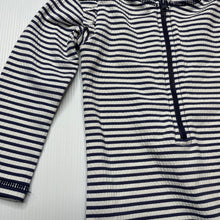 Load image into Gallery viewer, Girls Cotton On, navy stripe long sleeve swim one-piece, EUC, size 0,  