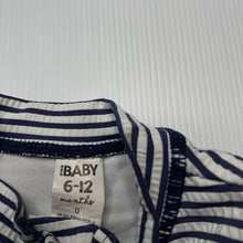 Load image into Gallery viewer, Girls Cotton On, navy stripe long sleeve swim one-piece, EUC, size 0,  