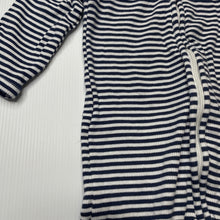 Load image into Gallery viewer, unisex Target, navy stripe stretchy zip coverall / romper, EUC, size 000,  