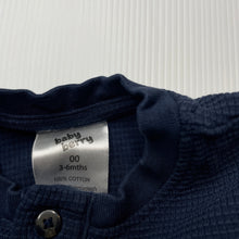 Load image into Gallery viewer, Boys Baby Berry, navy waffle cotton henley top, GUC, size 00,  