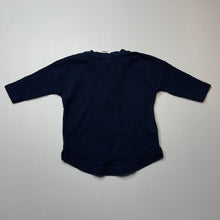 Load image into Gallery viewer, Boys Baby Berry, navy waffle cotton henley top, GUC, size 00,  