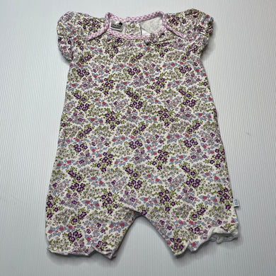 Girls Bebe by Minihaha, stretchy floral romper, light mark, FUC, size 3 months,  