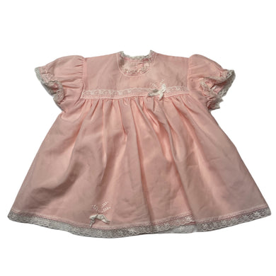 Girls vintage, pink lightweight lace trim top, GUC, size 00,  
