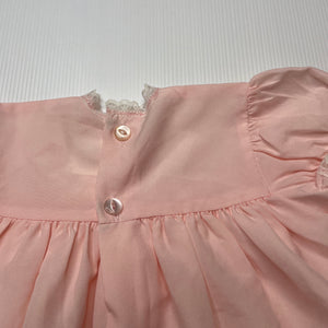 Girls vintage, pink lightweight lace trim top, GUC, size 00,  