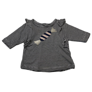 Girls Cotton On, navy stripe long sleeve top, GUC, size 000,  