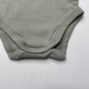 unisex Anko, green cotton bodysuit / romper, GUC, size 0,  