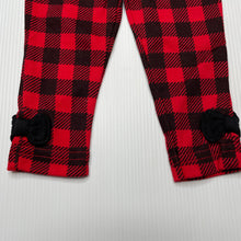 Load image into Gallery viewer, Girls Baby Essentials, red &amp; black check leggings / bottoms, EUC, size 3 months,  