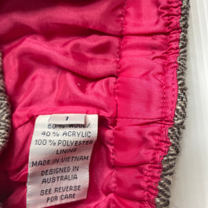 Girls Fred Bare, lined wool blend skirt, elasticated, L: 18.5cm, light marks front & back hem, FUC, size 1,  