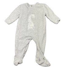 Load image into Gallery viewer, unisex Dymples, grey marle coverall / romper, giraffe, EUC, size 000,  