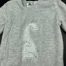Load image into Gallery viewer, unisex Dymples, grey marle coverall / romper, giraffe, EUC, size 000,  