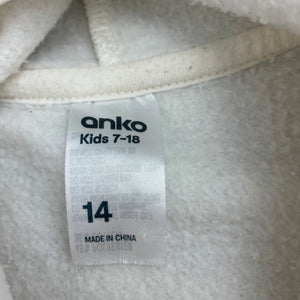 Girls Anko, fleece lined hoodie sweater, pilling, FUC, size 14,  