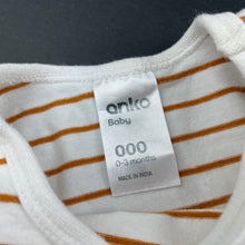 Load image into Gallery viewer, unisex Anko, striped stretchy bodysuit / romper, GUC, size 000,  