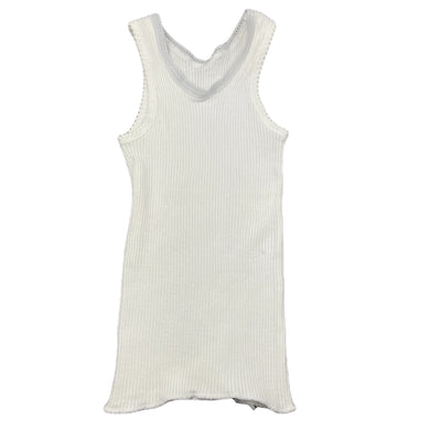 unisex Bonds, white ribbed cotton singlet top, EUC, size 00,  