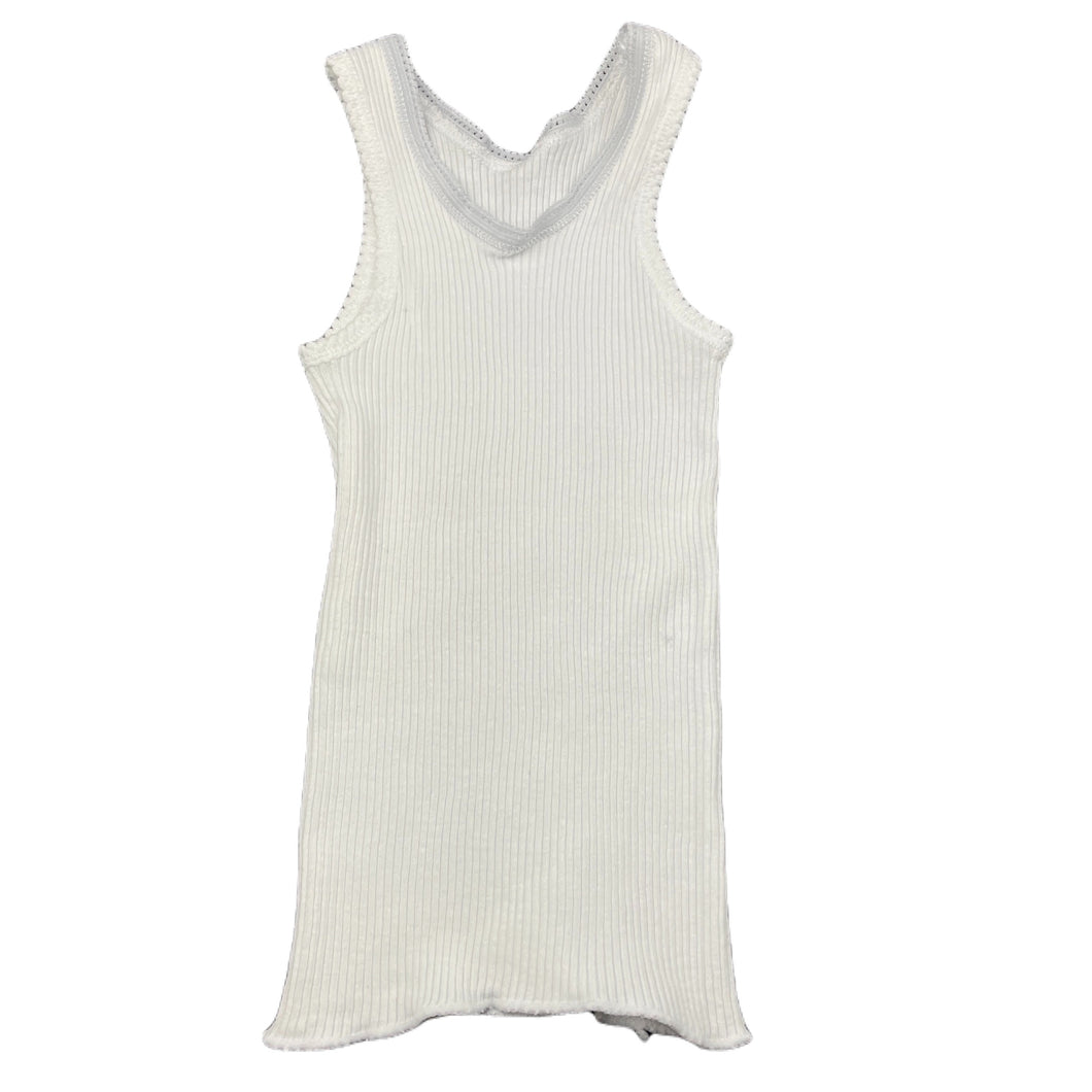 unisex Bonds, white ribbed cotton singlet top, EUC, size 00,  