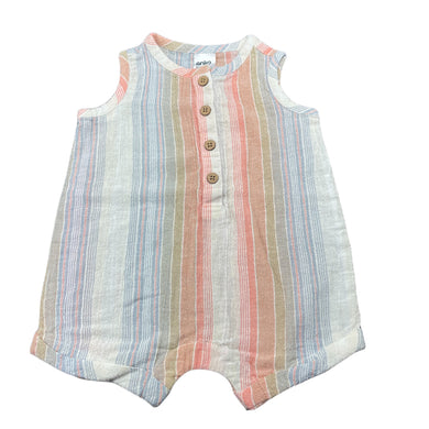 unisex Anko, stripe lightweight cotton romper, EUC, size 00,  