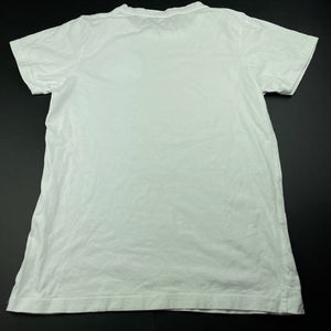 Girls white, cotton t-shirt / top, football, EUC, size 10-12,  