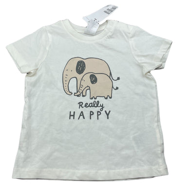 unisex H&M, lightweight cotton t-shirt / top, elephants, NEW, size 00,  