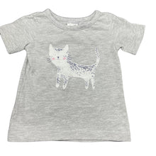 Load image into Gallery viewer, Girls Tiny Little Wonders, grey t-shirt / top, cat, EUC, size 000,  