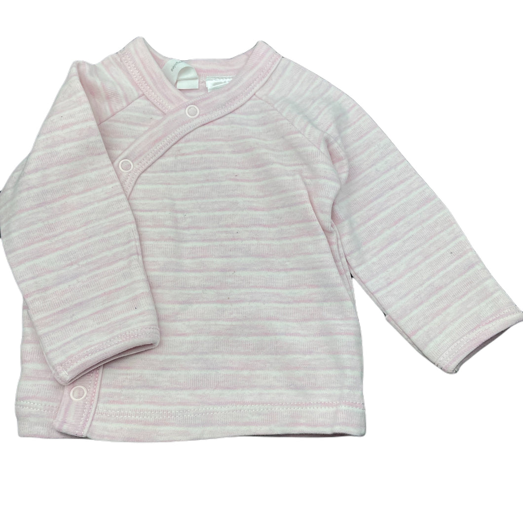 Girls Dymples, pink stripe soft feel long sleeve top, EUC, size 000,  