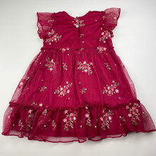 Load image into Gallery viewer, Girls KID, lined embroidered tulle party dress, GUC, size 1, L: 45cm