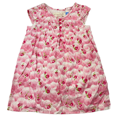 Girls Young Hearts, lined floral cotton dress, GUC, size 1, L: 41cm