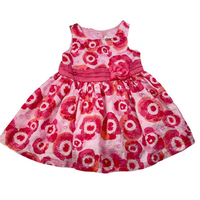 Girls Target, lined floral cotton party dress, GUC, size 00, L: 38cm