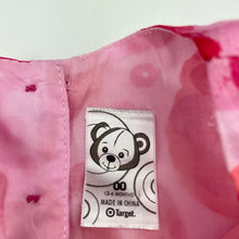 Load image into Gallery viewer, Girls Target, lined floral cotton party dress, GUC, size 00, L: 38cm